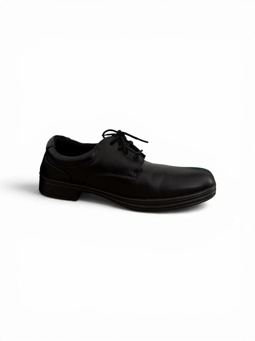 Boys Deer Stags Black Faux Leather Blazing Lace-Up Dress Shoes 7M